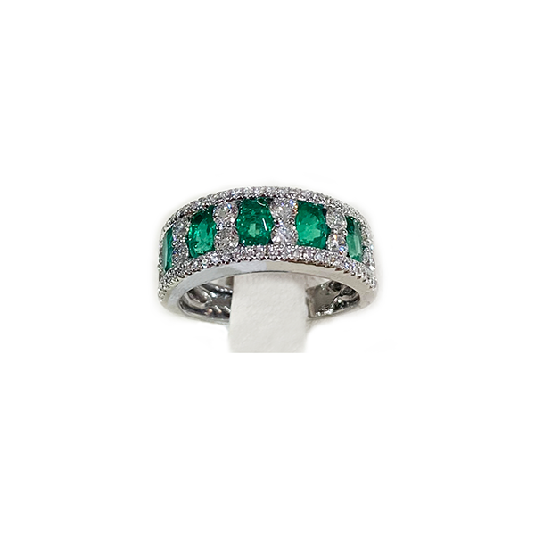 14k White Gold Emerald Ring