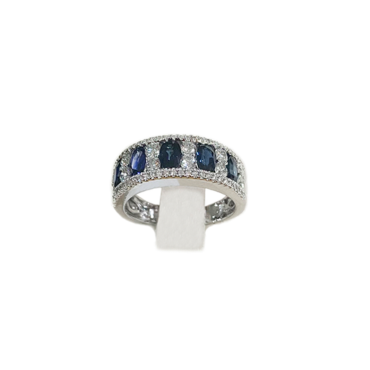 14k White Gold Sapphire Band