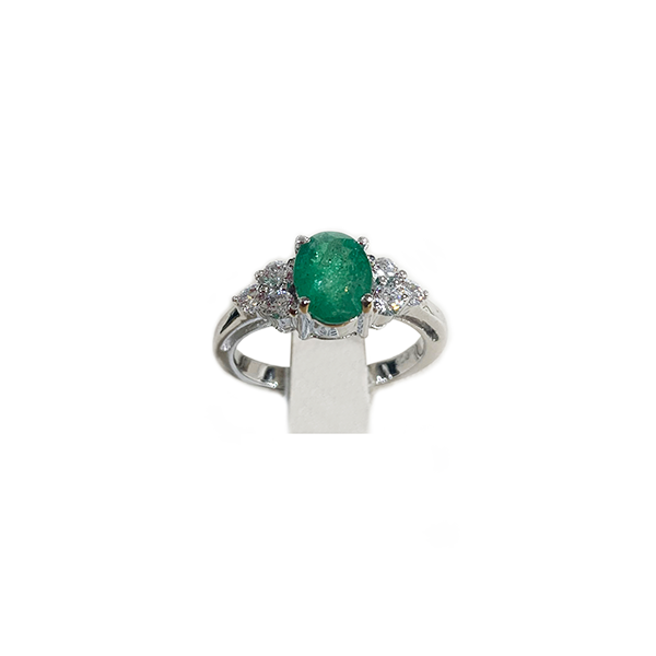 Sterling Silver Emerald Ring