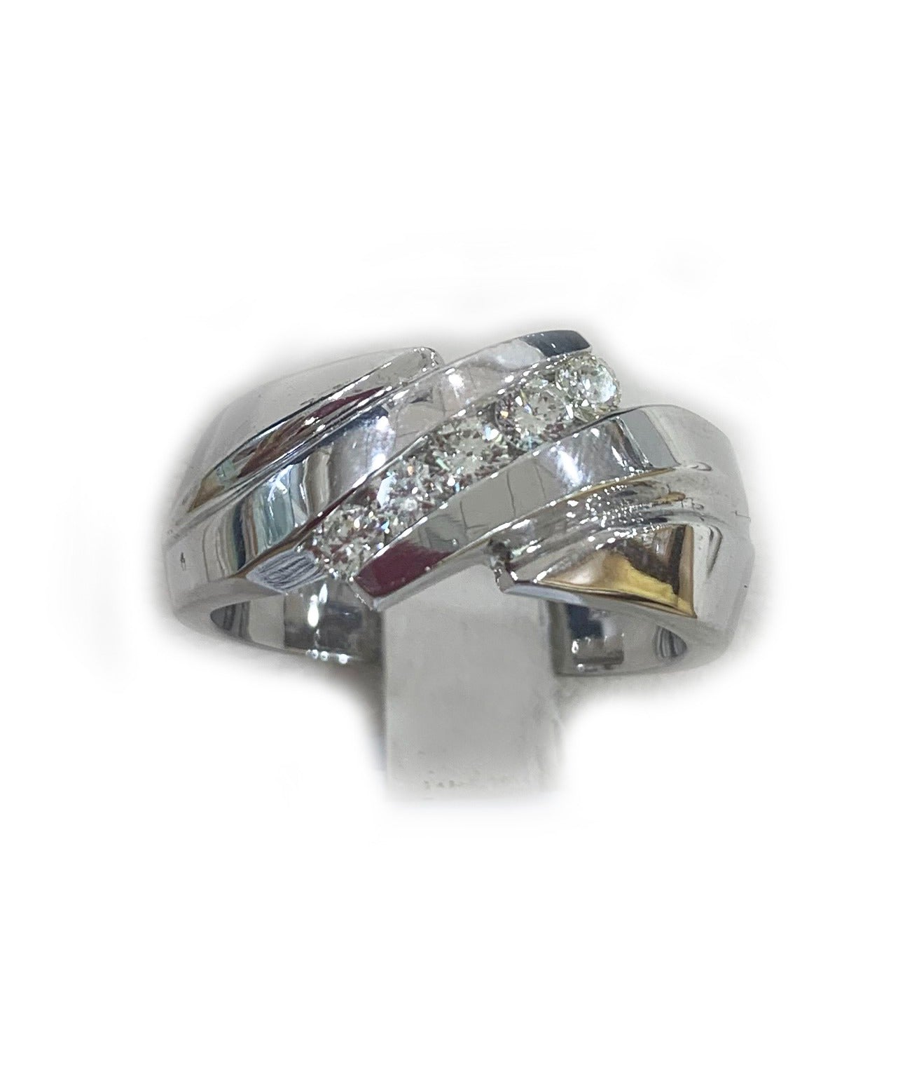 14k White Gold Mens Diamond Ring