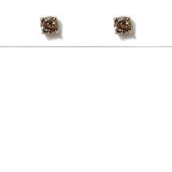 14k Rose Gold Brown Diamond Studds