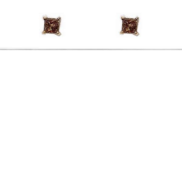 14k Rose Gold Brown Diamond Studds