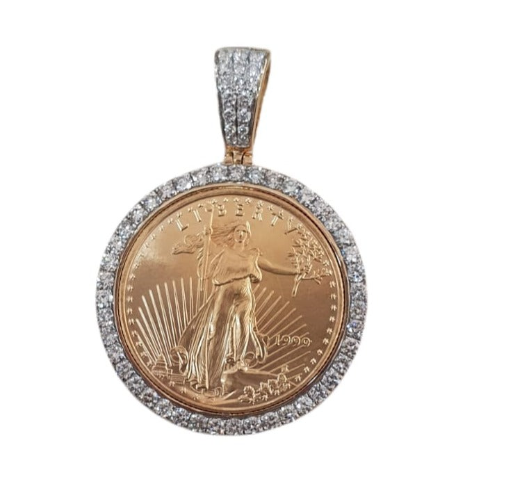 14k Yellow Gold Diamond Pendant