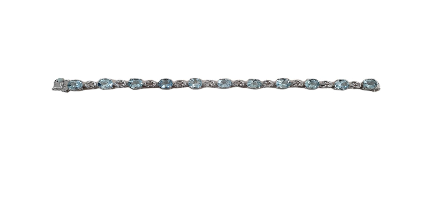 Sterling Silver Aquamarine Bracelet