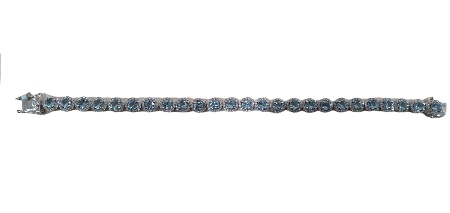 Sterling Silver Aquamarine Bracelet