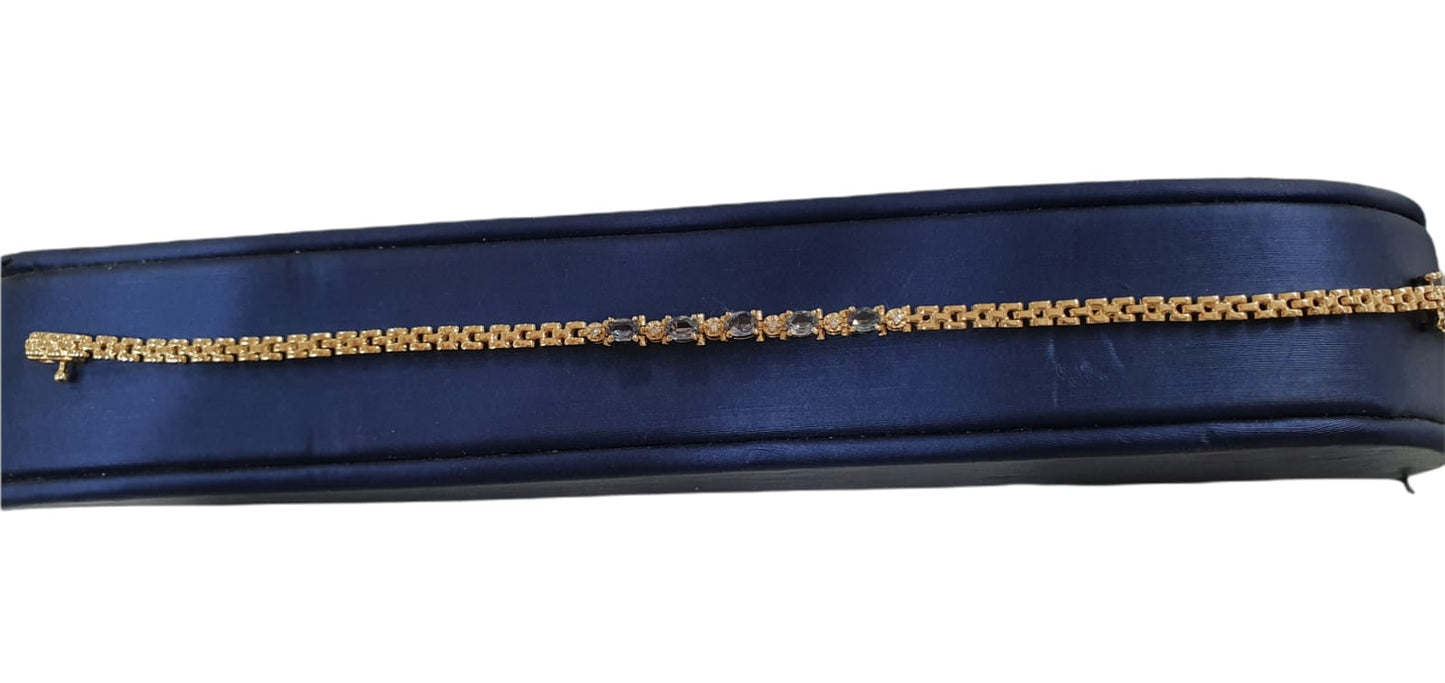 14K Yellow Gold Alexandrite Bracelet