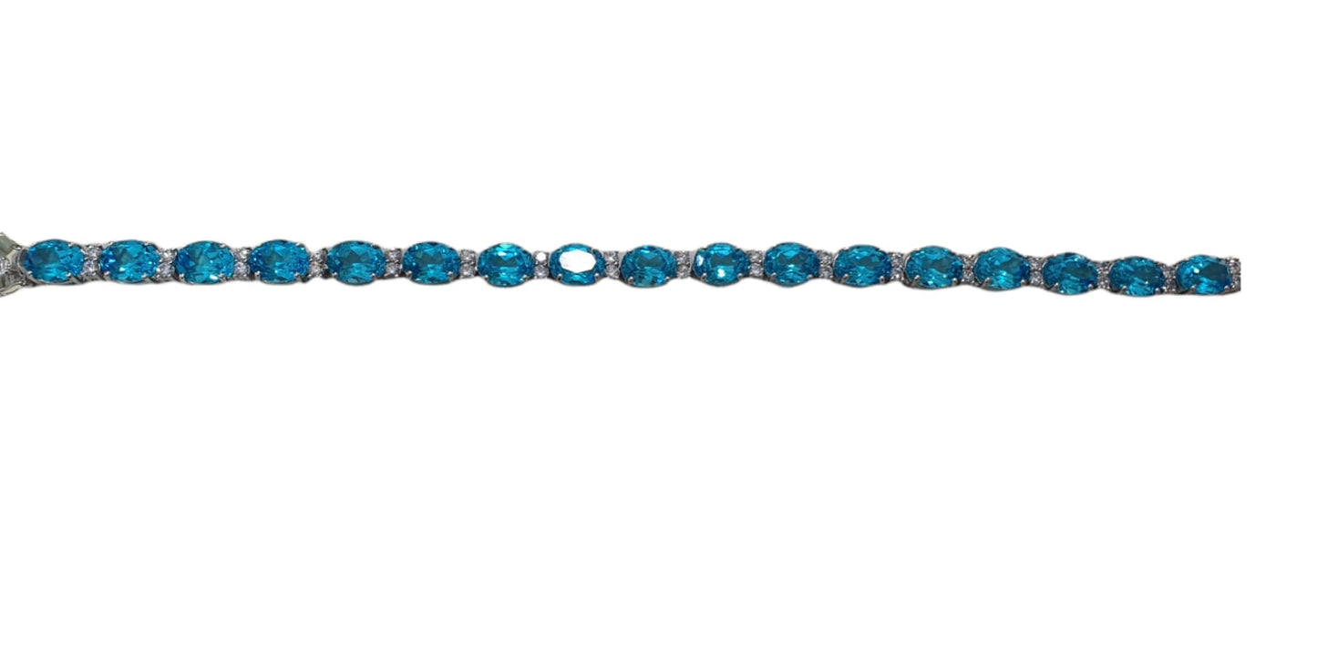 Sterling Silver Blue Topaz Bracelet