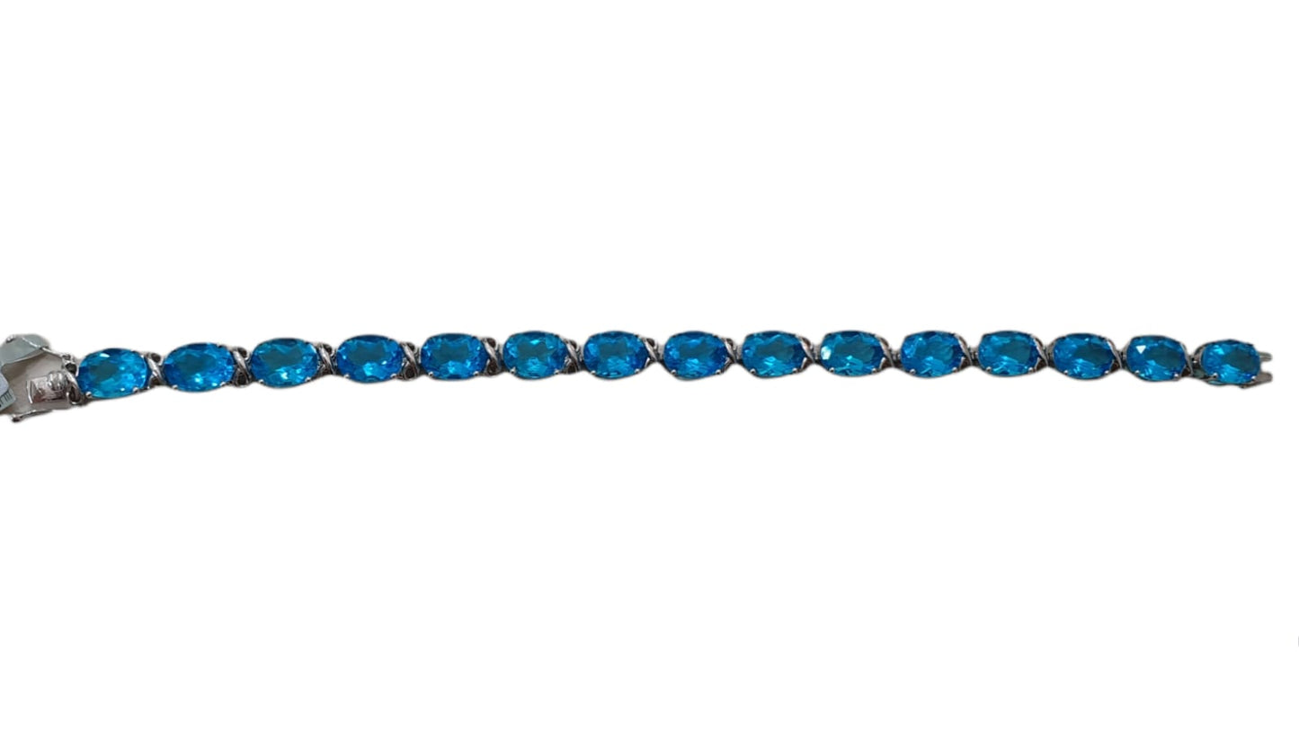 Sterling Silver Blue Topaz Bracelet