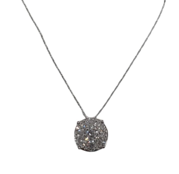 14K White Gold Diamond Pendant