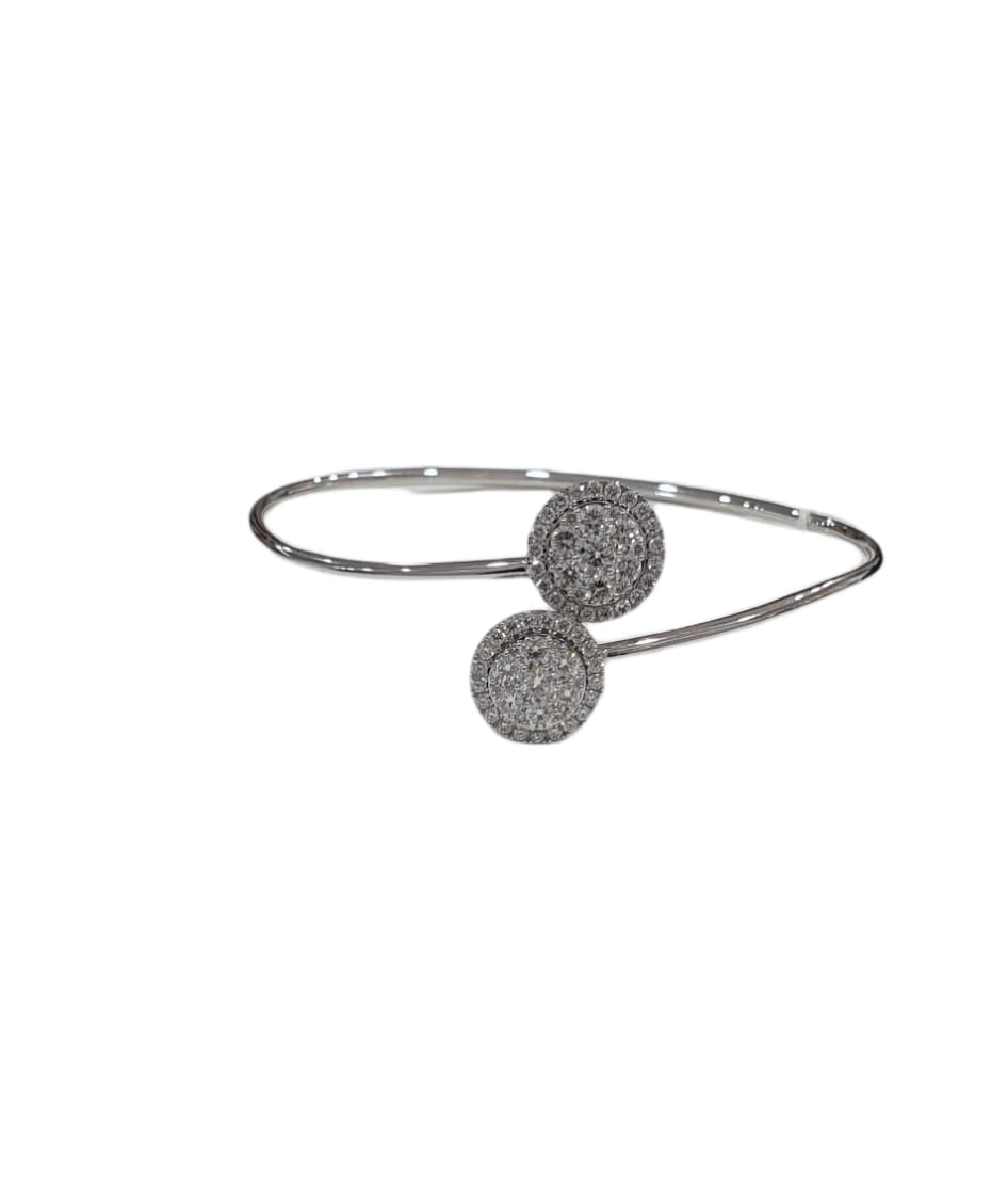 14K White Gold Diamond Bangle