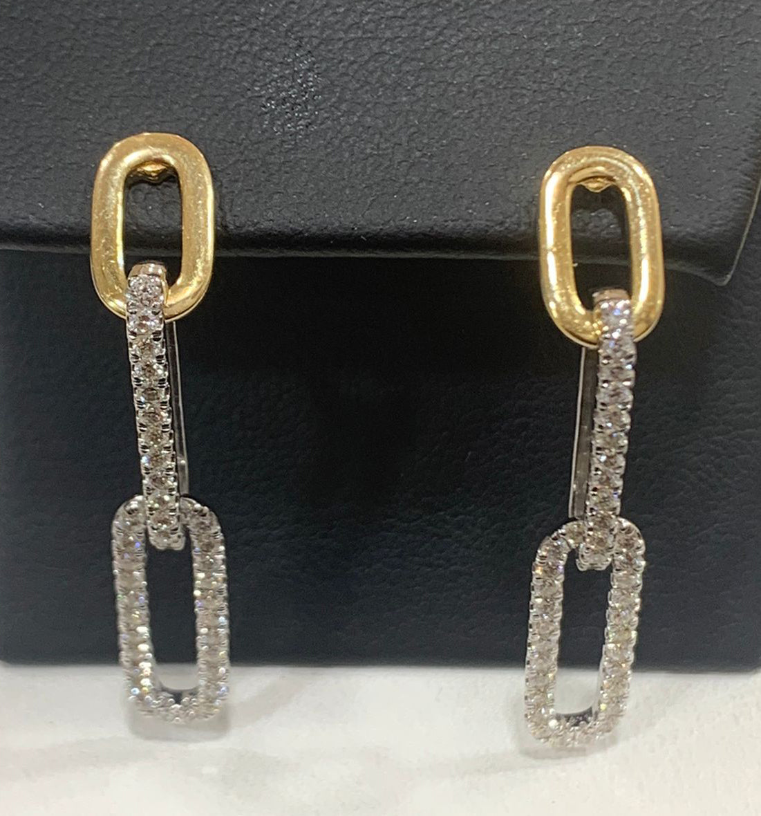 14K Two-Tone Diamond Earring