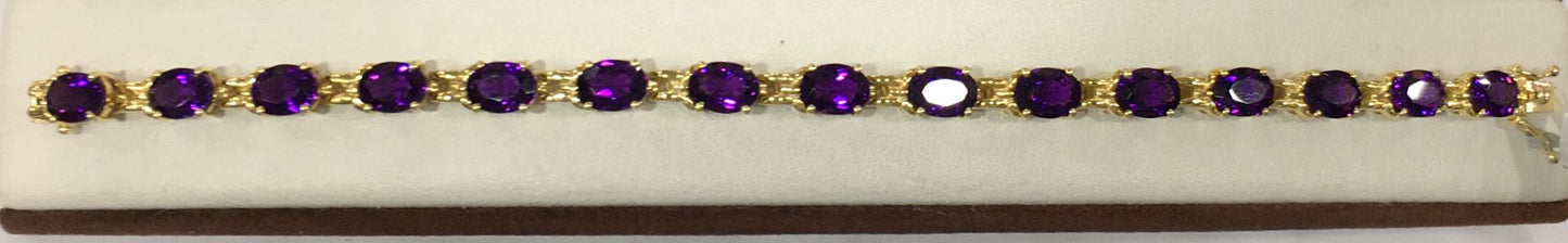 Sterling Silver Amethyst Bracelet