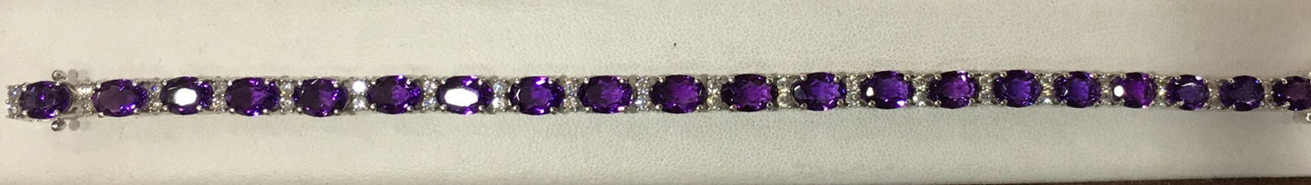 Sterling Silver Amethyst Bracelet