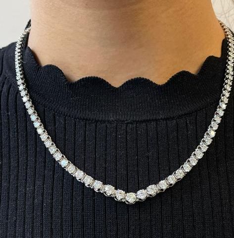 14k White Gold Diamond Necklace