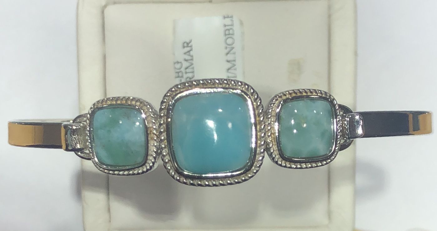 Sterling Silver Larimar Bangle