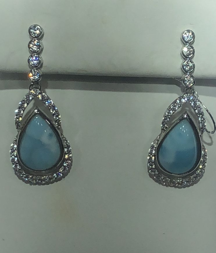 Sterling Silver Larimar Earring