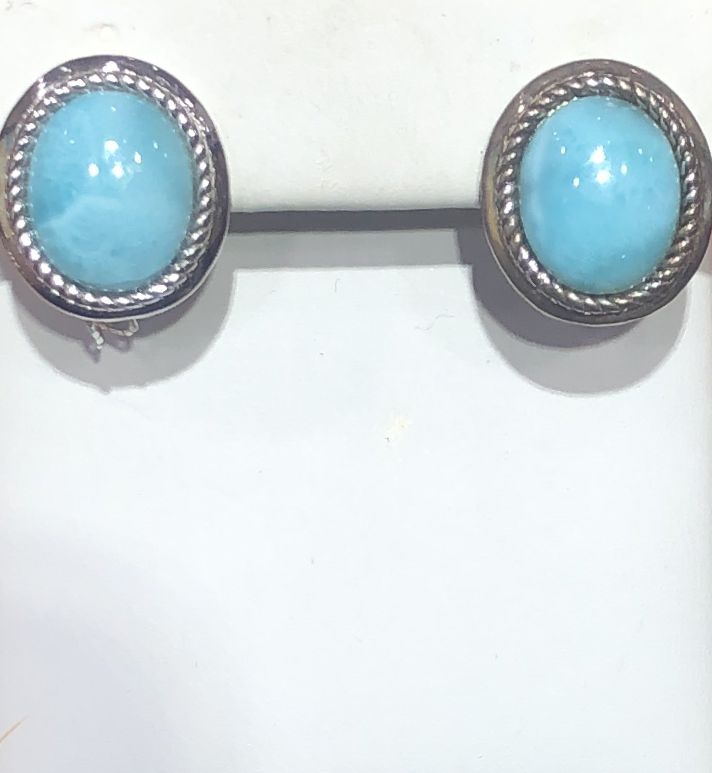 Sterling Silver Larimar Earring