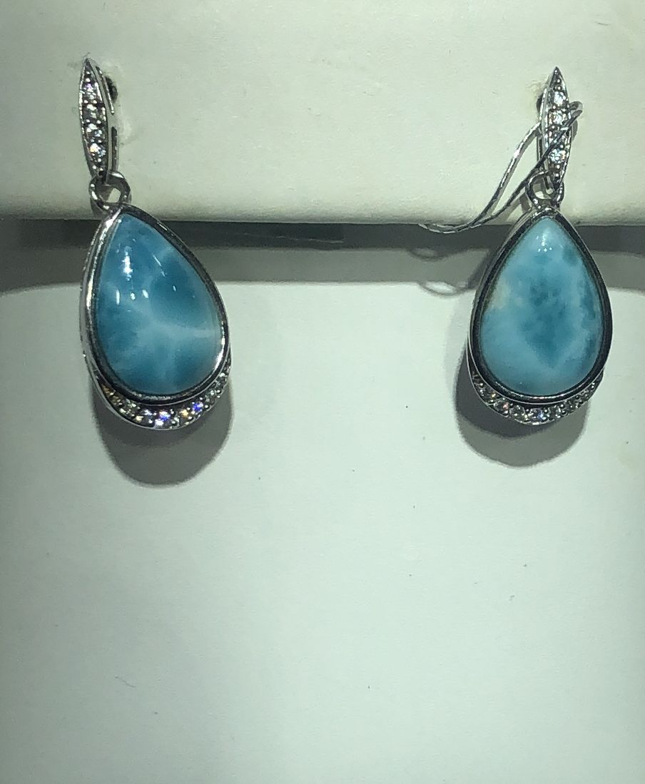 Sterling Silver Larimar Earring