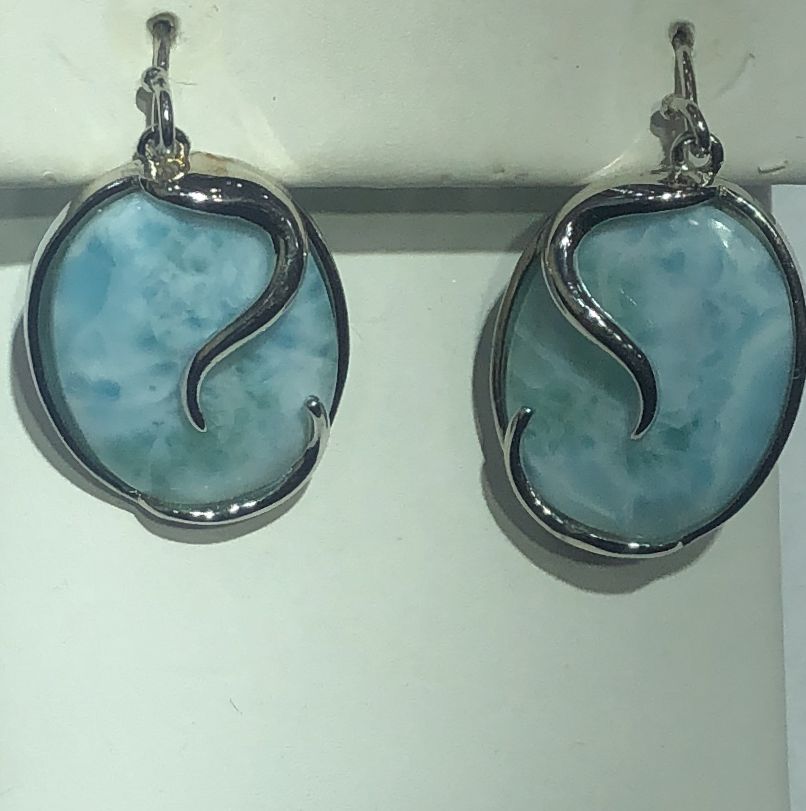 Sterling Silver Larimar Earring