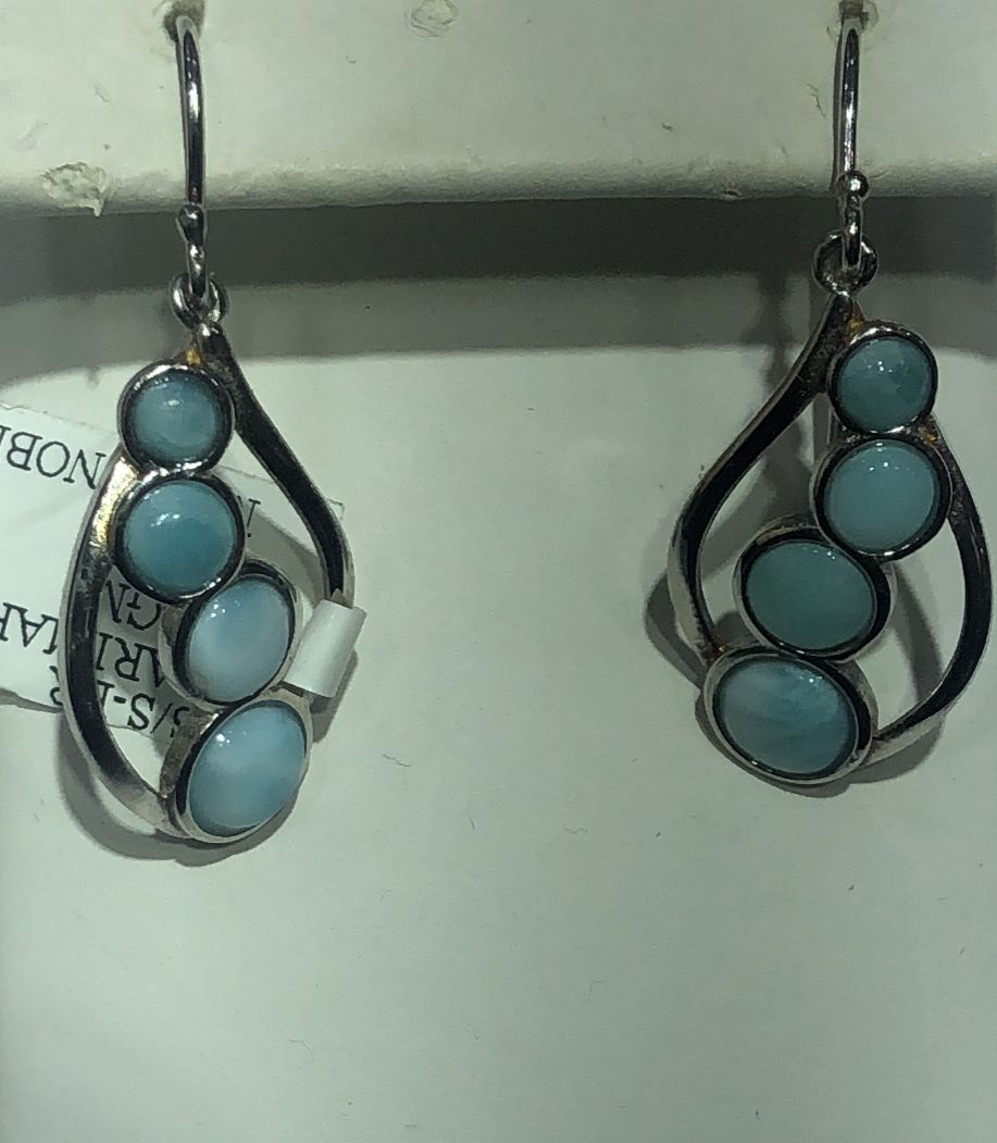 Sterling Silver Larimar Earring