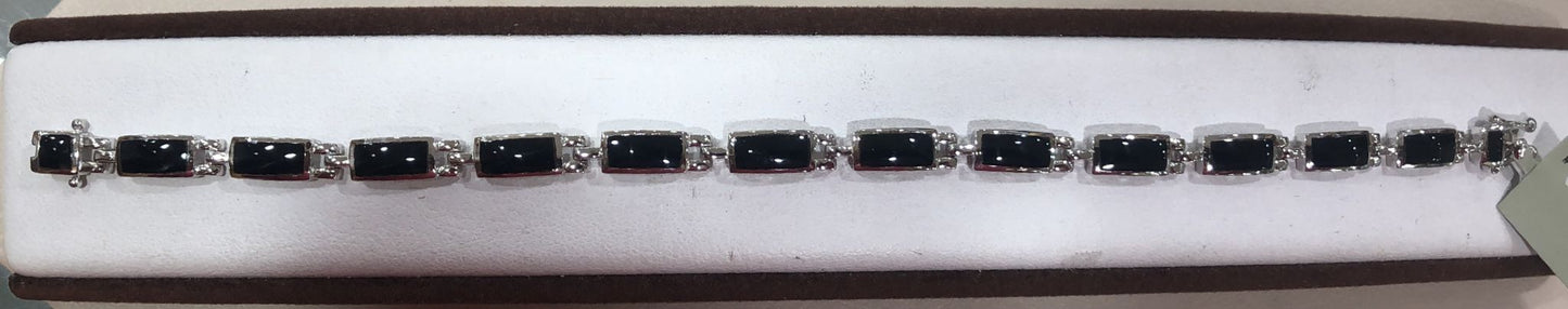 Sterling Silver Onyx Bracelet