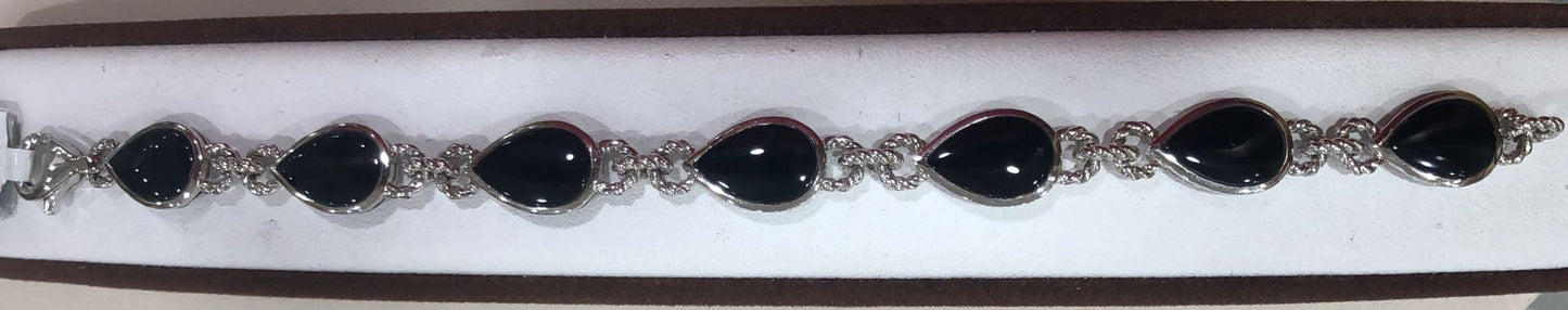Sterling Silver Onyx Bracelet