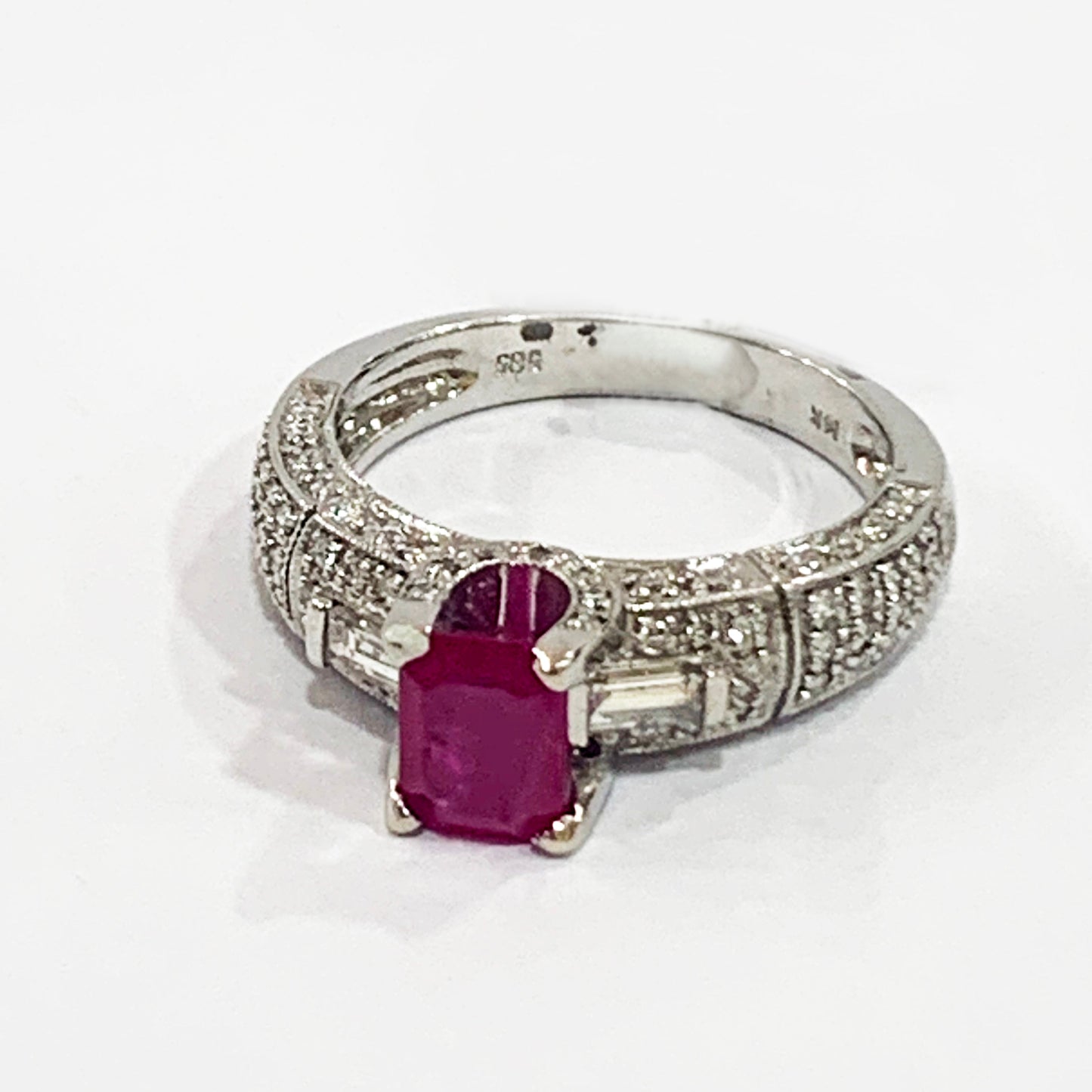 14k White Gold Ruby Ring