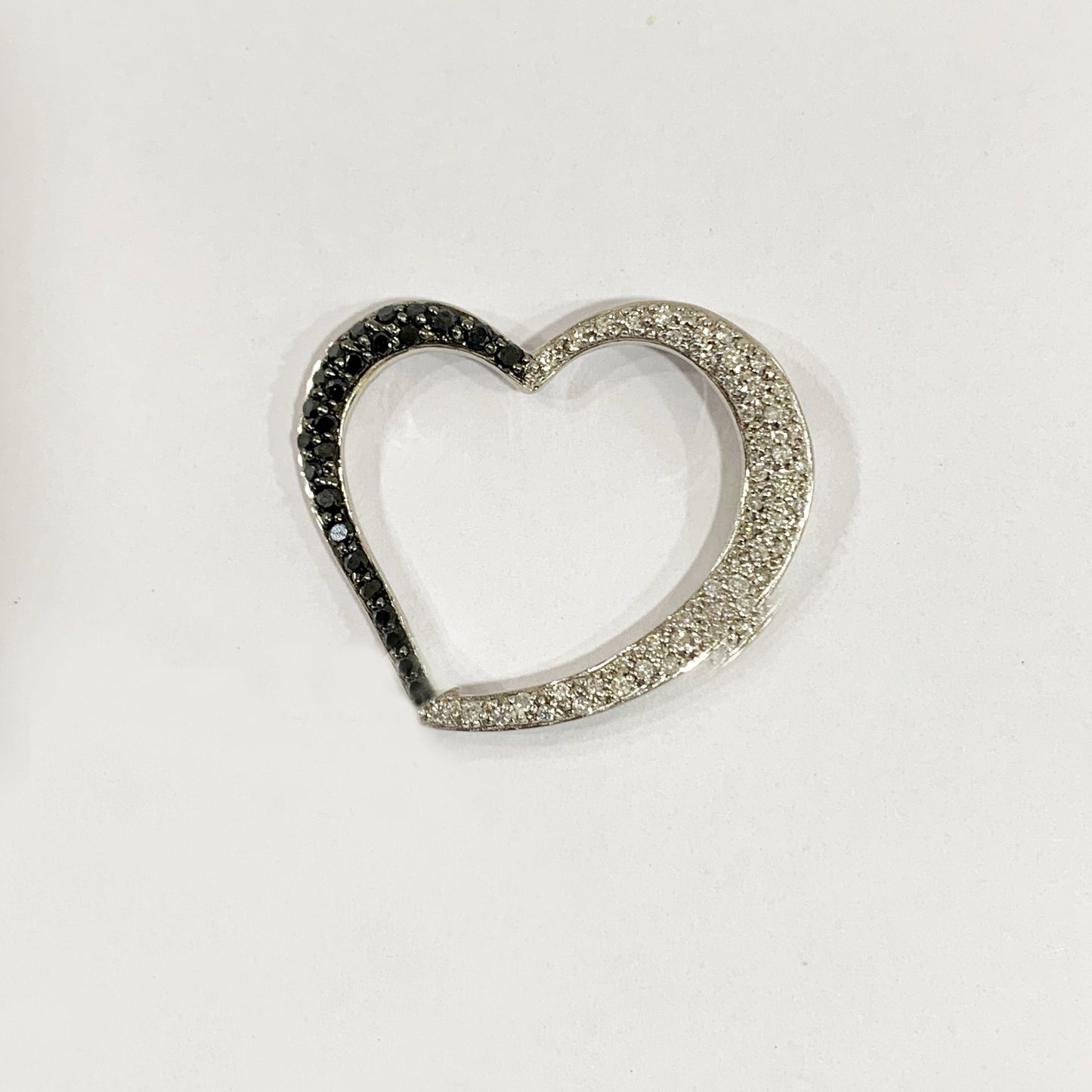 14k White Gold Black Diamond Pendant