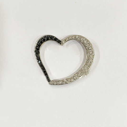 14k White Gold Black Diamond Pendant