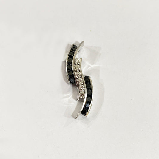 14k White Gold Black Diamond Pendant