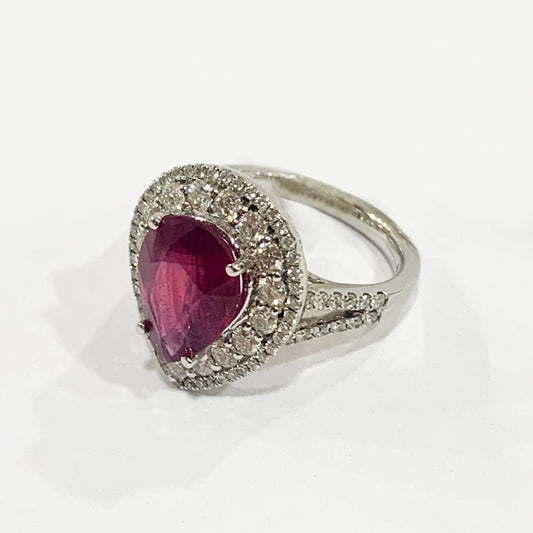 14k White Gold Ruby Ring