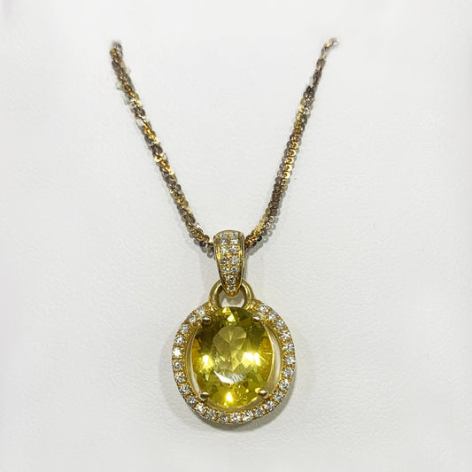 14K Yellow Gold Beryl Pendant