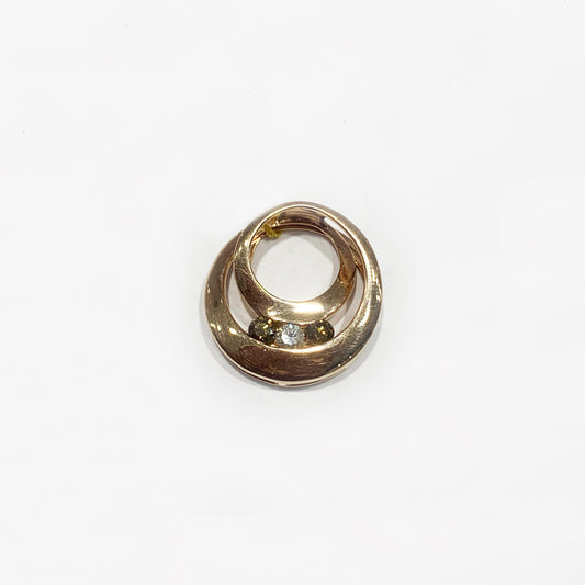 14k Rose Gold Brown Diamond Pendant