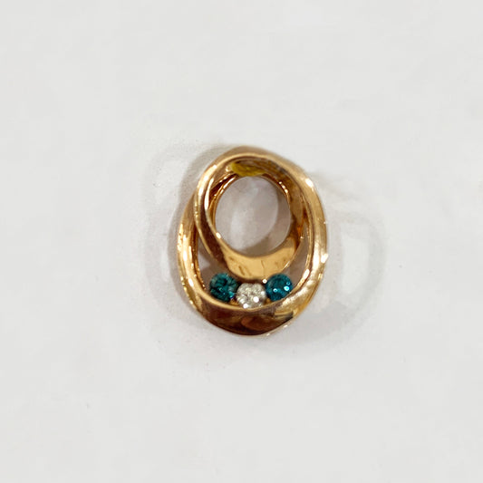 14k Rose Gold Blue Diamond Pendant