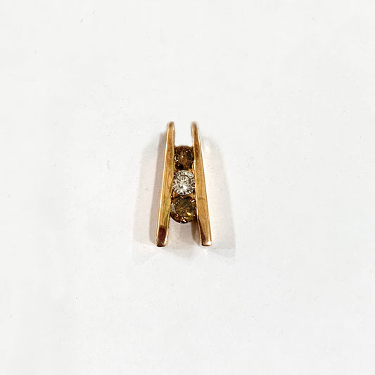 14k Rose Gold Brown Diamond Pendant