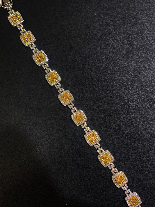 14k White Gold Yellow Diamond Bracelet