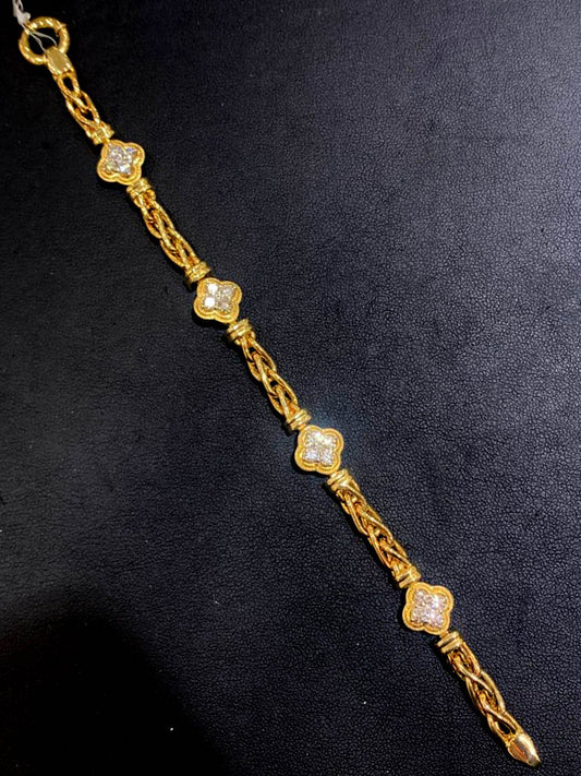 14k Yellow Gold Diamond Bracelet