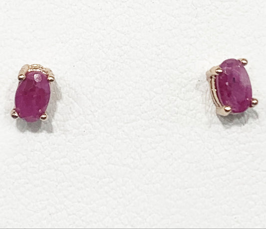 Sterling Silver Ruby Earrings
