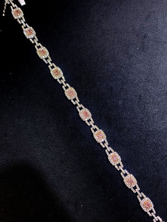 18k two tone Pink Diamond Bracelet