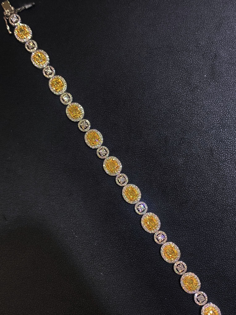 18k White Gold Yellow Diamond Bracelet