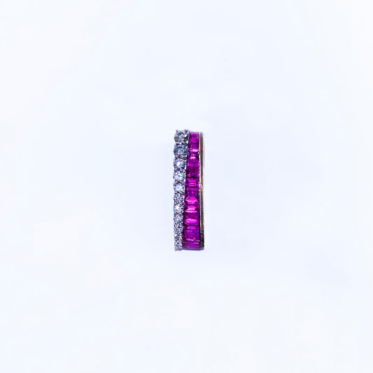 14k Yellow Gold Ruby Diamond Pendant