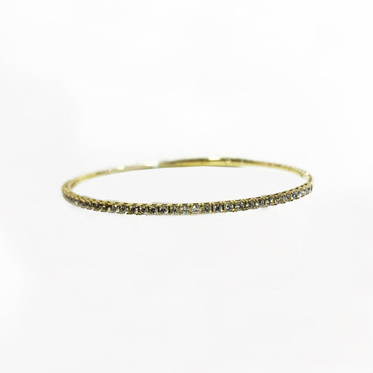 14k Yellow Gold Diamond Flex Bangle