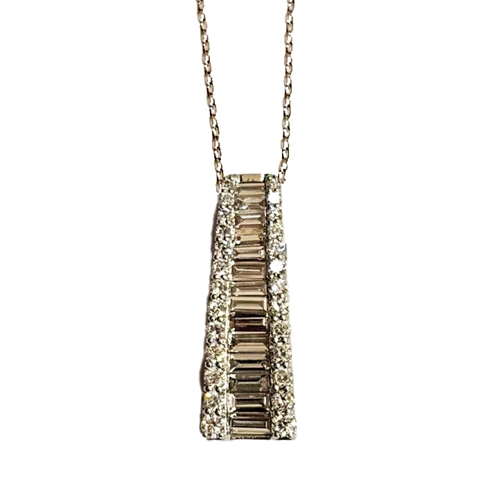 14K WHITE GOLD LAB DIAMOND PENDANT