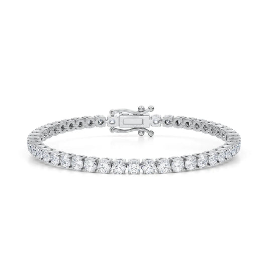 14K WHITE GOLD LAB GROWN DIAMOND BRACELET - 7 CT