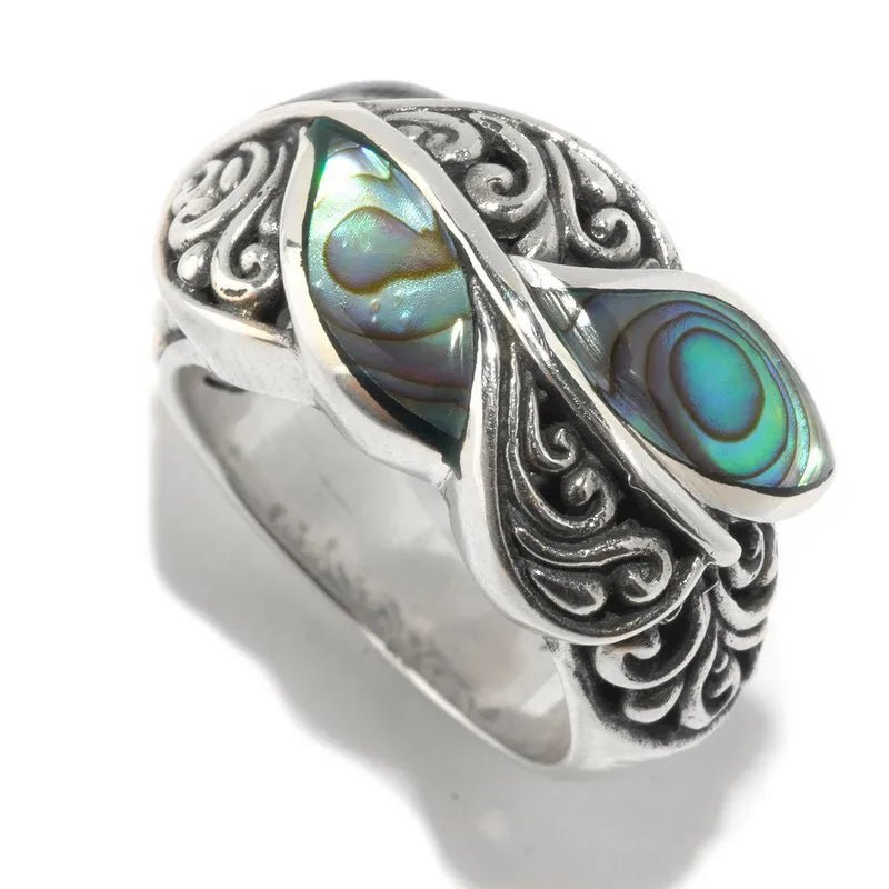 Cascada Leaf Ring- Paua