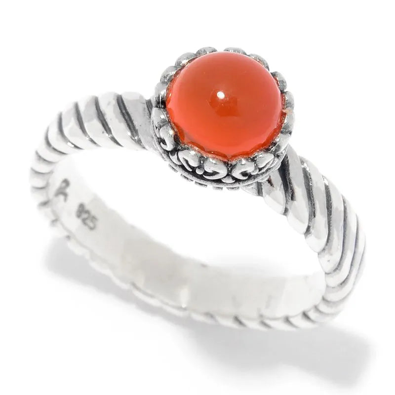 Comet Ring- Orange Chalcedony