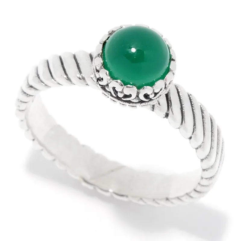 Comet Ring- Green Onyx