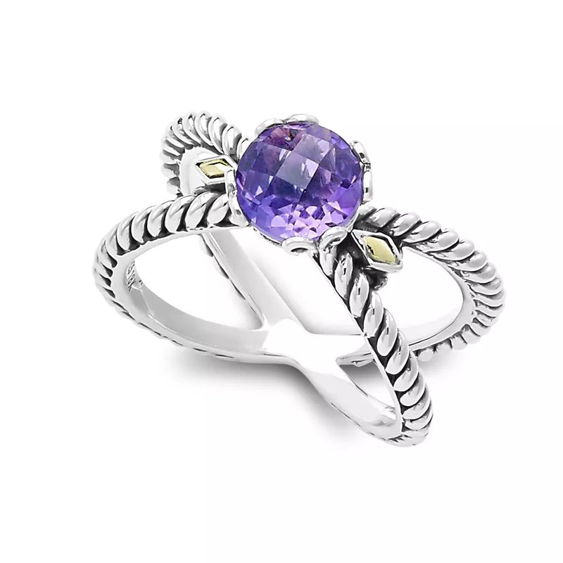 Glow "X" Ring- Amethyst