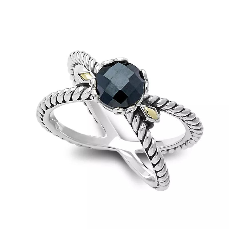 Glow "X" Ring- Black Spinel