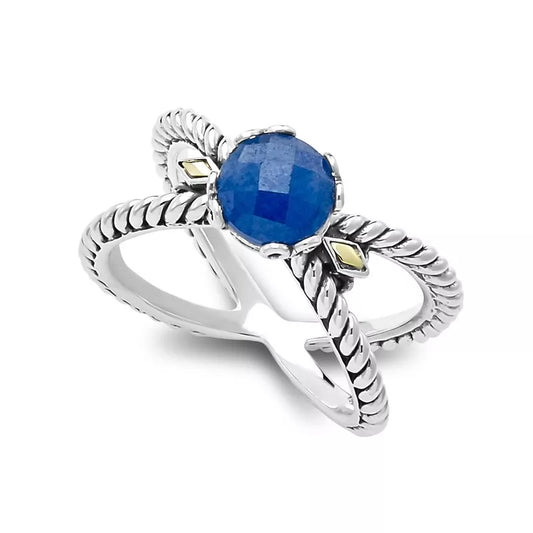 Glow "X" Ring- Blue Sapphire